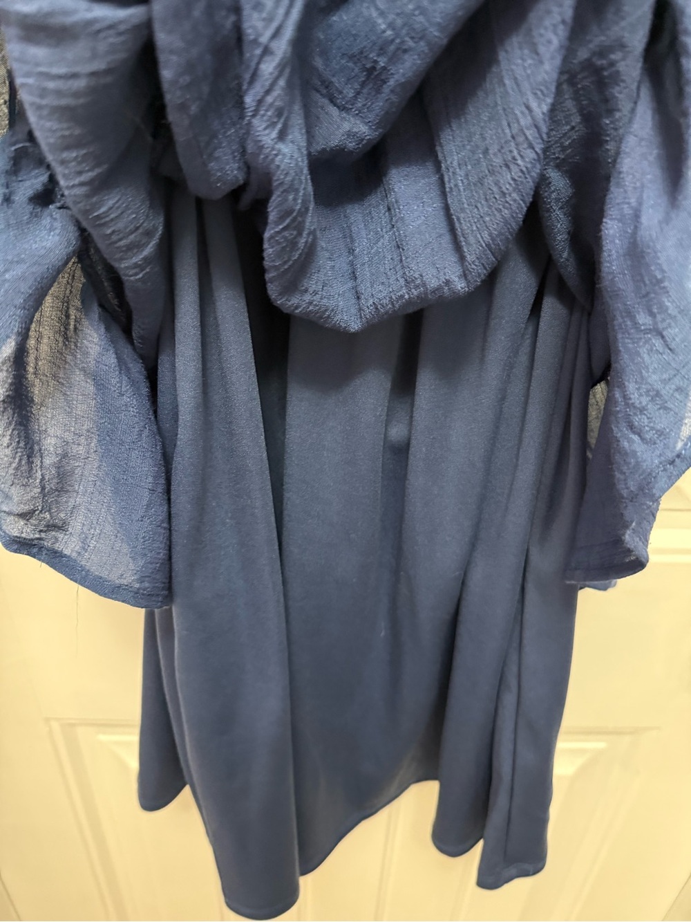 AUW Navy Blue Smocked Mini Dress - Picture 7 of 14
